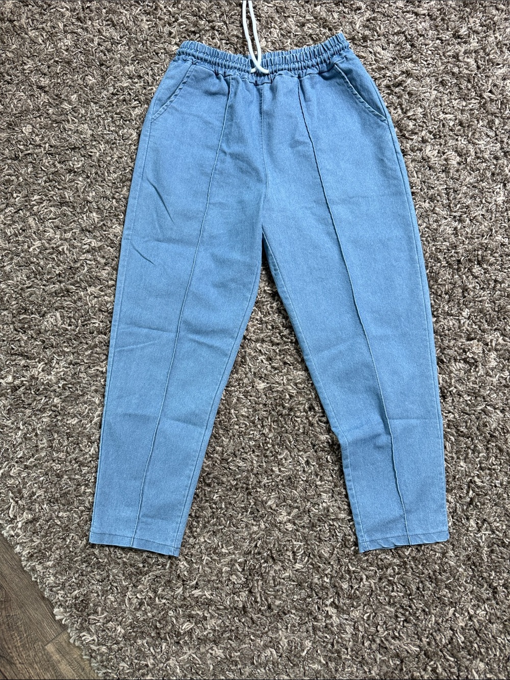 Light Blue Drawstring Jogger Pants